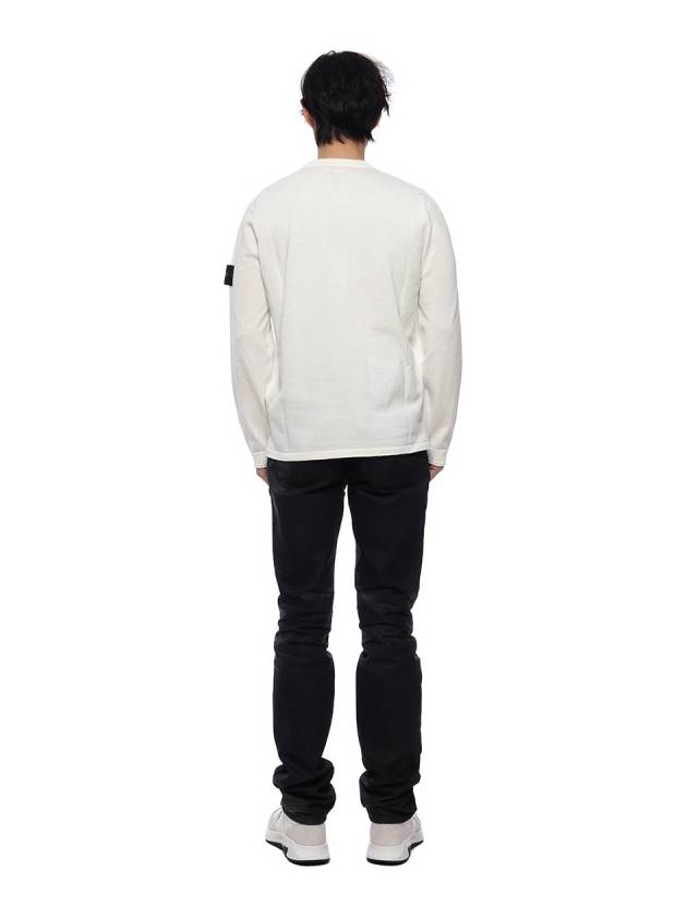 Raw Hand Cotton Crewneck Knit Top White - STONE ISLAND - BALAAN 6