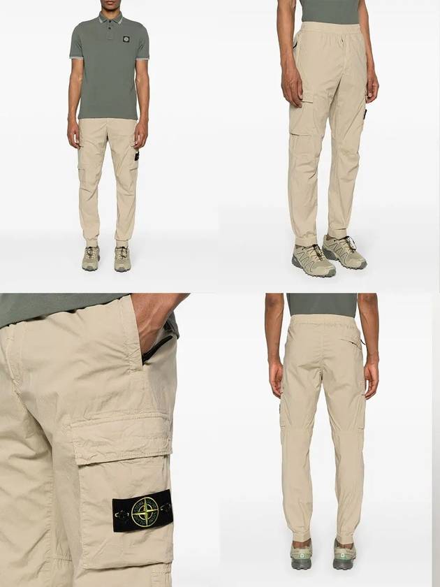 Stretch Cotton Tela Paracadute Cargo Straight Pants Sand - STONE ISLAND - BALAAN 3