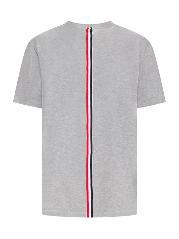 Men's Center Back Striped Short Sleeve T-Shirt Light Grey - THOM BROWNE - BALAAN 3