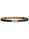 Kelly 18 leather belt black silver - HERMES - BALAAN 1