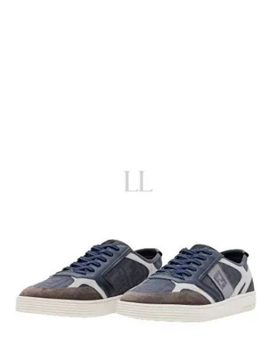 Step Leather Low Top Sneakers Blue - FENDI - BALAAN 2