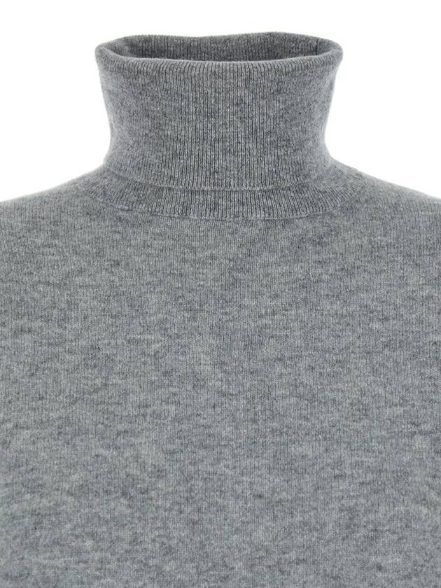 Grey High Neck Sweater With Dropped Shoulders In Cashmere Woman - ALLUDE - BALAAN 3