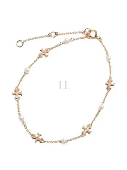 Kira Pearl Delicate Chain Bracelet Gold - TORY BURCH - BALAAN 2