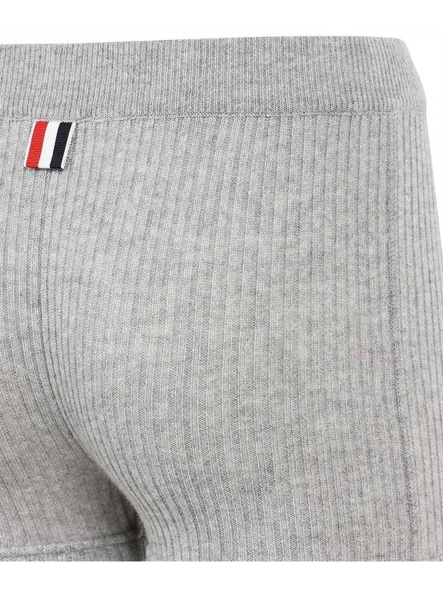 Cashmere 2X2 Rib High Rise Training Shorts Grey - THOM BROWNE - BALAAN 4