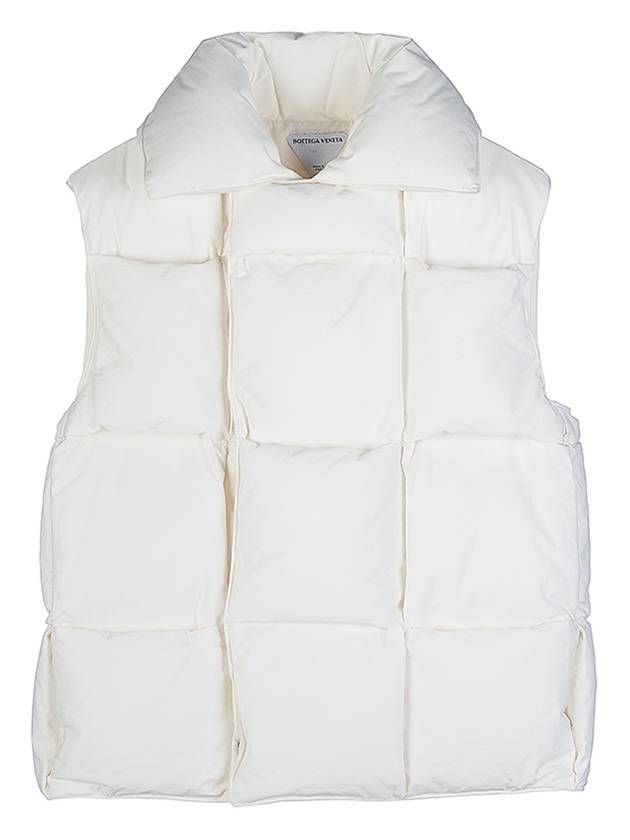 Intreccio Nylon Padding Vest White - BOTTEGA VENETA - BALAAN.