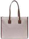 Freya Small Canvas Leather Tote Bag Natural Tan - BURBERRY - BALAAN 5