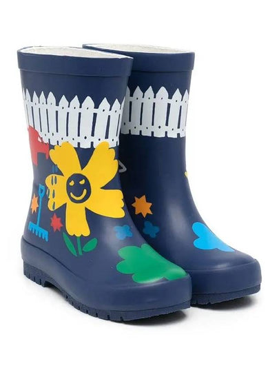 Kids Floral Rain Boots Navy 603399 SRD04 G408 - STELLA MCCARTNEY - BALAAN 2