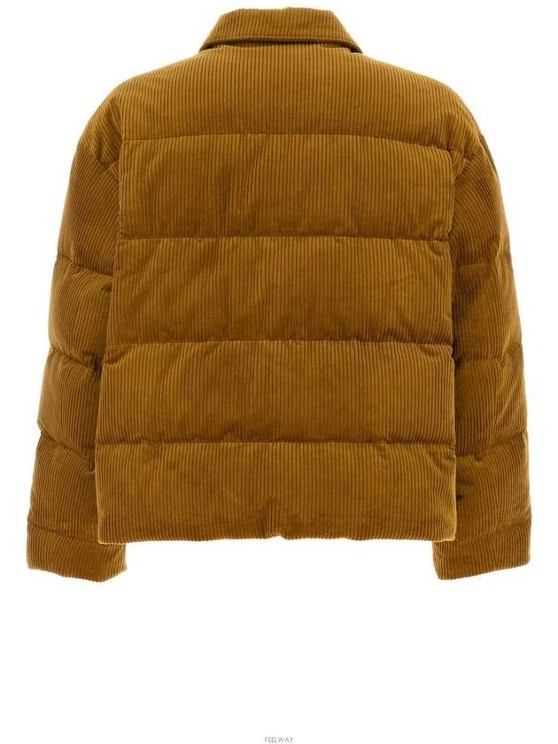 SGC694 13YO F0346 Triangle logo corduroy down jacket - PRADA - BALAAN 3