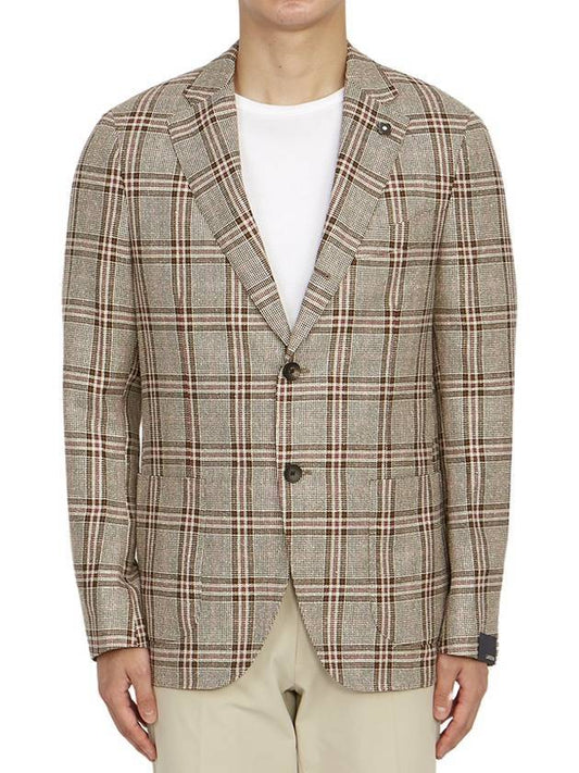 Men's Check Jacket Brown - RVR LARDINI - BALAAN 1