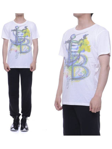 Men's Short Sleeve T-Shirt S4HJ601I219_100 - BALMAIN - BALAAN 1