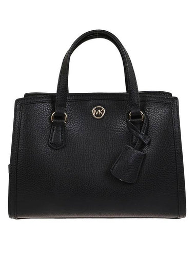 Chantal Small Leather Messenger Tote Bag Black - MICHAEL KORS - BALAAN 1