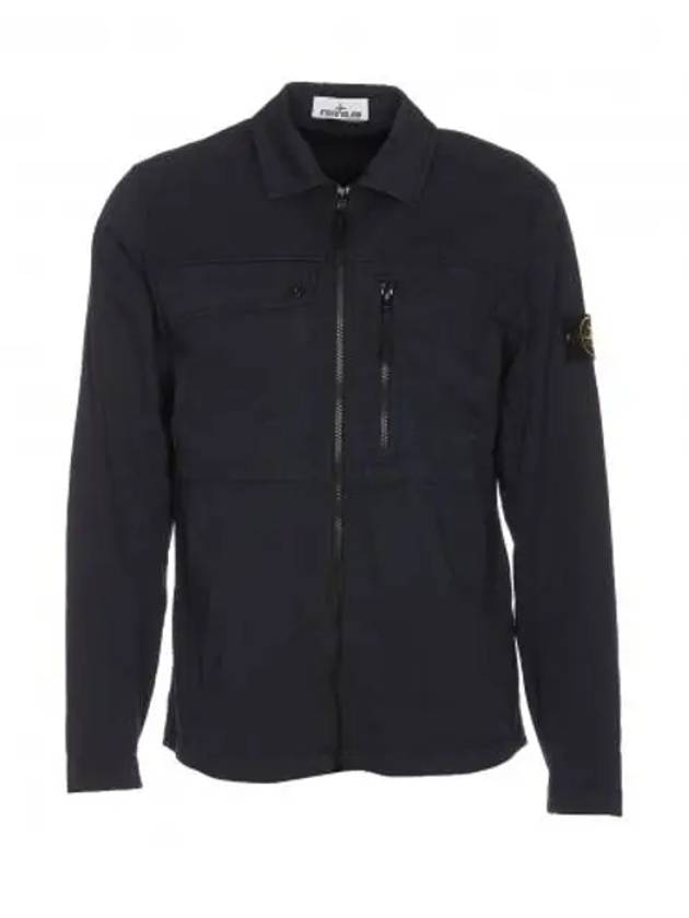 Supima Cotton Twill Stretch-TC Jacket Navy Blue - STONE ISLAND - BALAAN 2