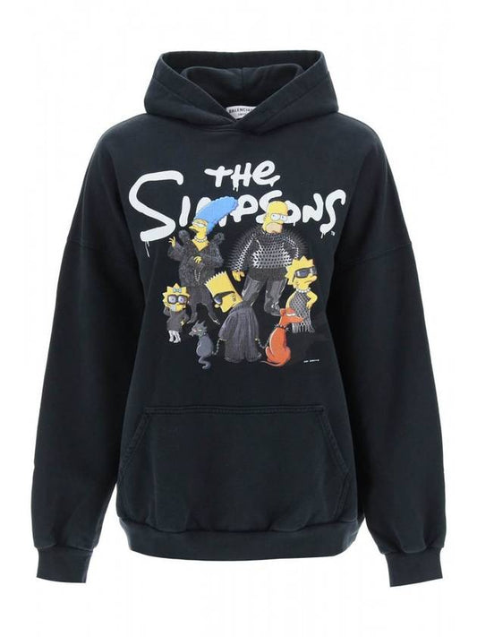 The Simpsons Hooded Top Black - BALENCIAGA - BALAAN.