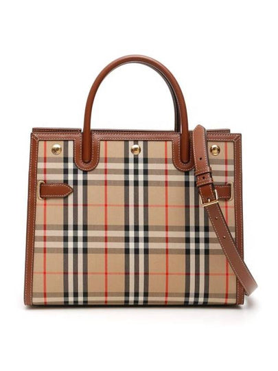 Small Vintage Check Title Tote Bag Beige - BURBERRY - BALAAN 2