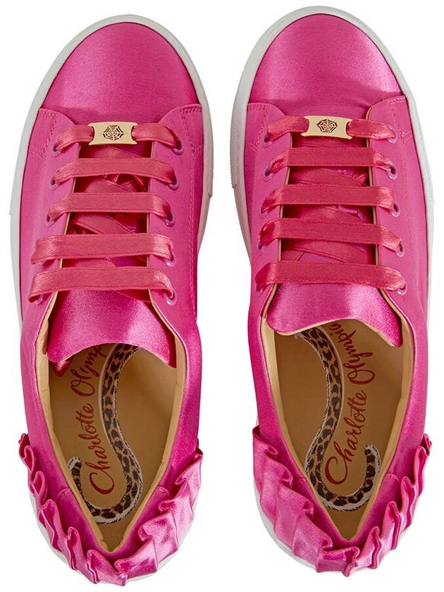 Charlotte Olympia Ladies Pink Sneaker Satin W Pleat Bk, Brand Size 36 ( US Size  6 ) - CHARLOTTE OLYMPIA - BALAAN 3