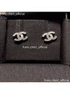 Women s Classic CC Logo Crystal Stud Earrings Silver - CHANEL - BALAAN 2