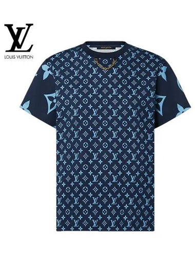 Mixed Monogram TShirt Navy Blue 1AA9WA - LOUIS VUITTON - BALAAN 1