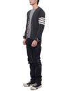 Men's Sustainable Classic Diagonal Wool Cardigan Dark Grey - THOM BROWNE - BALAAN 5