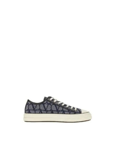 Totalloop Effect Low Top Sneakers Denim Blue - VALENTINO - BALAAN 2