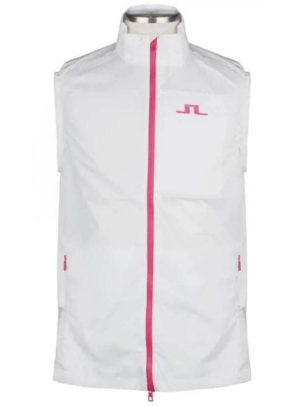 Golfwear Men's Ash Packable Zip-Up Vest White Pink - J.LINDEBERG - BALAAN 1