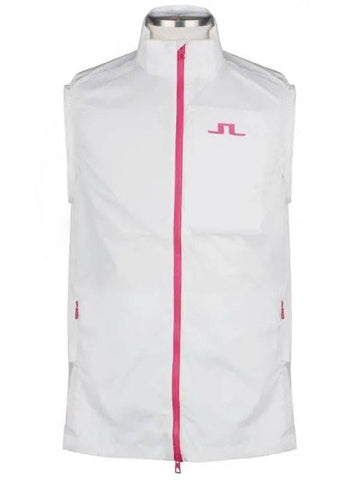 Golfwear Men's Ash Packable Zip-Up Vest White Pink - J.LINDEBERG - BALAAN 1