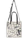 Contrasting Graffiti Print Tote Bag White - GOLDEN GOOSE - BALAAN 8