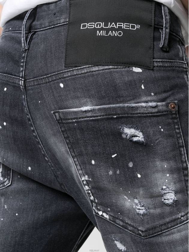 white painting front zipper cool guy denim jeans gray - DSQUARED2 - BALAAN.