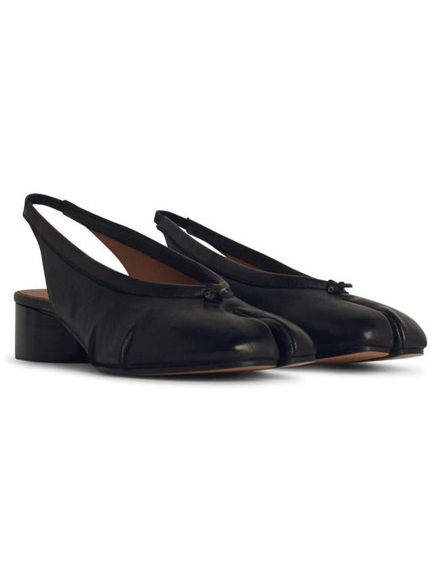 Maison Margiela 'Tabi' Black Leather Ballet Flats - MAISON MARGIELA - BALAAN 2