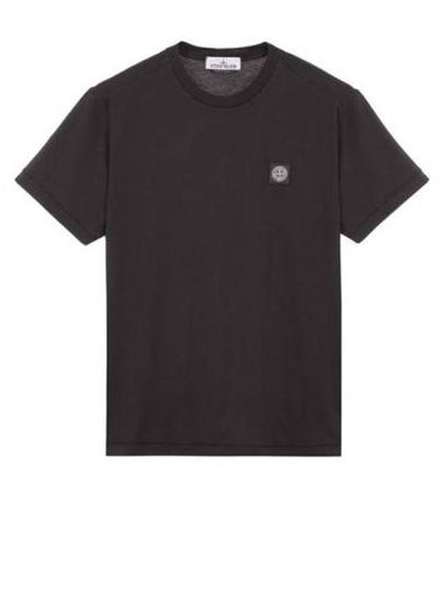 Slimfit Cotton Jersey Short Sleeve T-shirt Black - STONE ISLAND - BALAAN 2