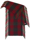 Check Fringe Wool Scarf Green Red - BURBERRY - BALAAN 1