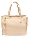 21 F215 Beige calfskin gold plated Gancini Amy large shoulder bag - SALVATORE FERRAGAMO - BALAAN 1