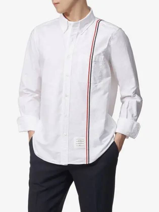 RWB Stripe Cotton Shirt White - THOM BROWNE - BALAAN 2