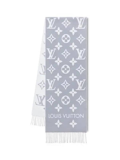 LV Essential Monogram Wool Scarf Light Grey - LOUIS VUITTON - BALAAN 2