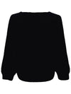 Logo Embroidery Brushed Cardigan Black - GANNI - BALAAN 3