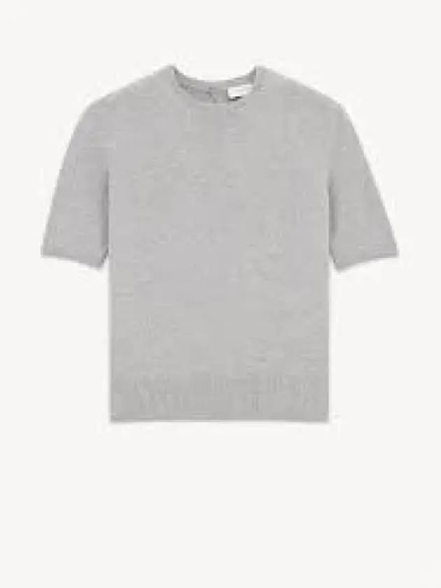 Wool Gris Chine Knit Top Grey - SAINT LAURENT - BALAAN 2