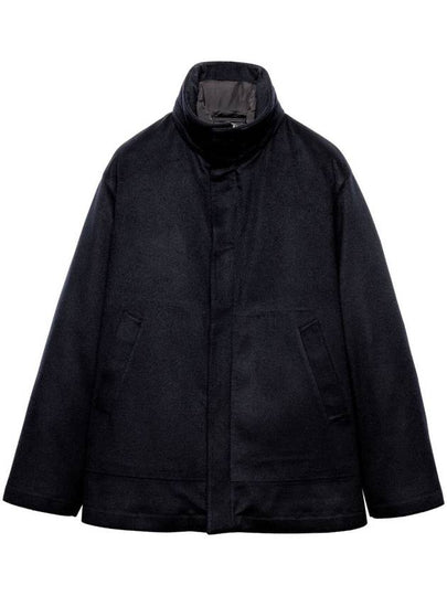 Medium Weight Cashmere Down Jacket Navy - PRADA - BALAAN 2