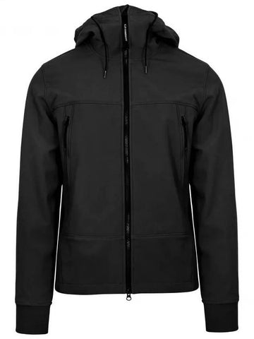 Zipper Goggles Hooded Jacket Black - CP COMPANY - BALAAN.