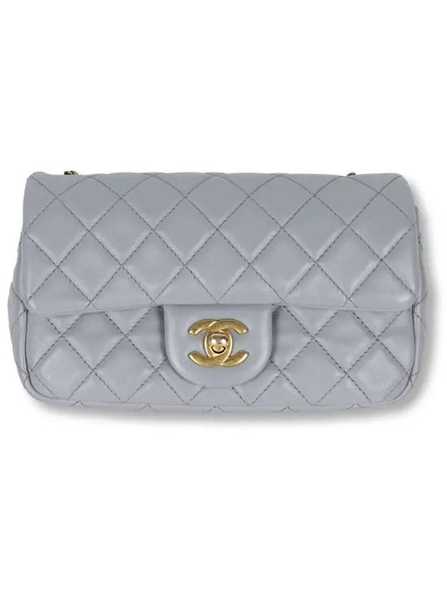 Gray Lambskin Gold Ball Chain Mini Flap Bag AS1787 - CHANEL - BALAAN 1