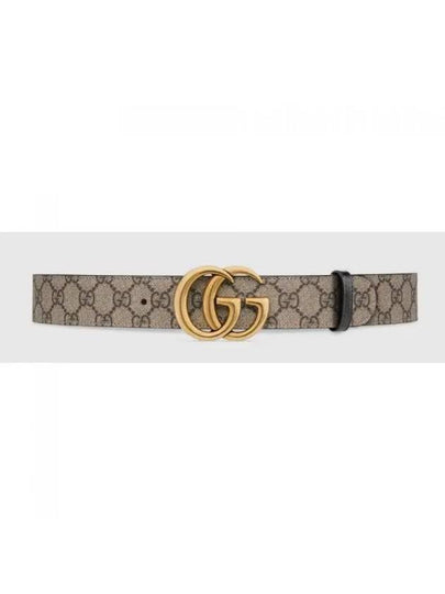 GG Marmont Reversible Leather Belt Beige Black - GUCCI - BALAAN 2