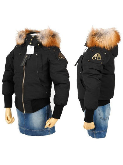 Gold Series Red Fur Bomber Jacket Black - MOOSE KNUCKLES - BALAAN 2