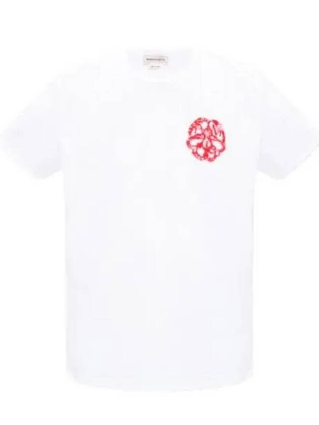 Men's Graphic Printed Crew Neck Short Sleeve T-shirt White - ALEXANDER MCQUEEN - BALAAN 2