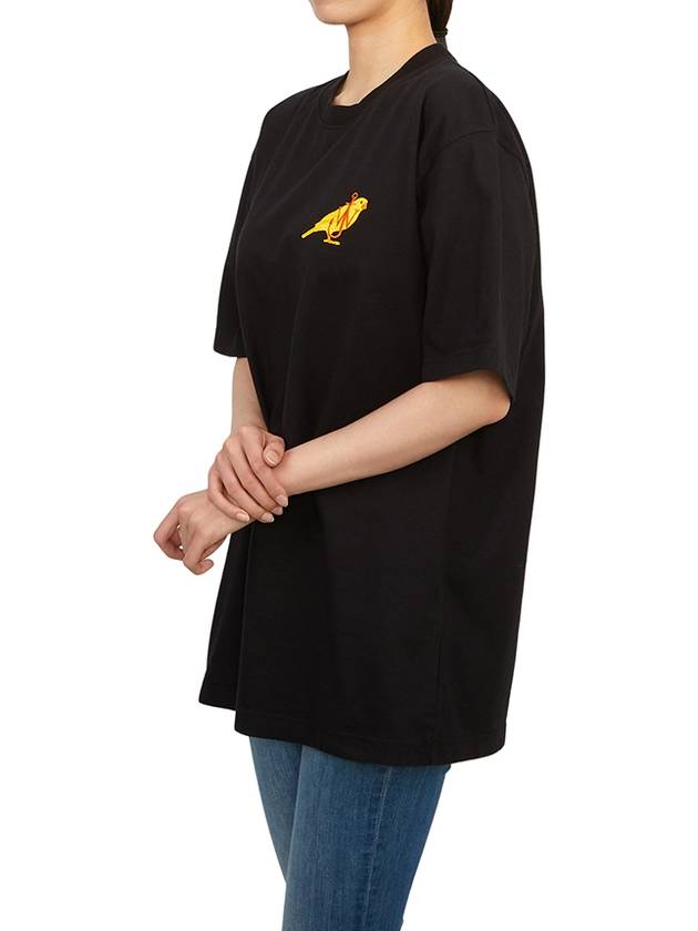 Canary Embroidery Cotton Short Sleeve T-Shirt Black - JW ANDERSON - BALAAN 7