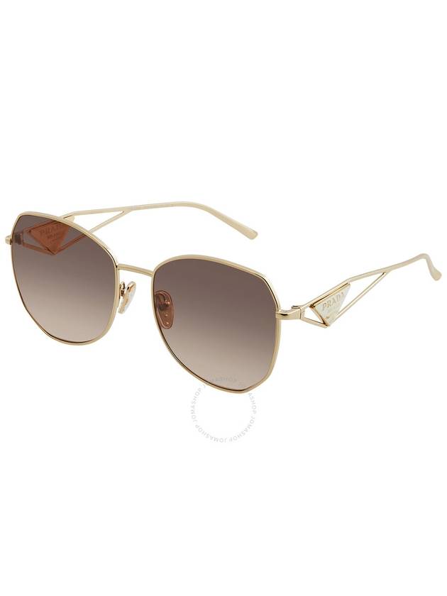 Eyewear Logo Embellished Oversized Frame Sunglasses Brown - PRADA - BALAAN 4