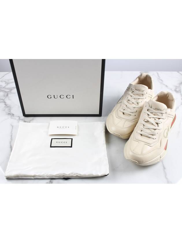 Rhyton strip logo sneakers size 8 5 - GUCCI - BALAAN 2