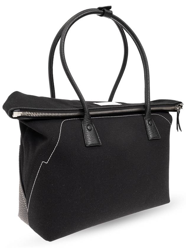 5AC Shopping Medium Calfskin Tote Bag Black - MAISON MARGIELA - BALAAN 5