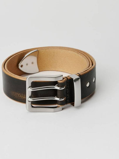 Double Tongue 4cm Leather Belt Vintage Black - OUR LEGACY - BALAAN 2