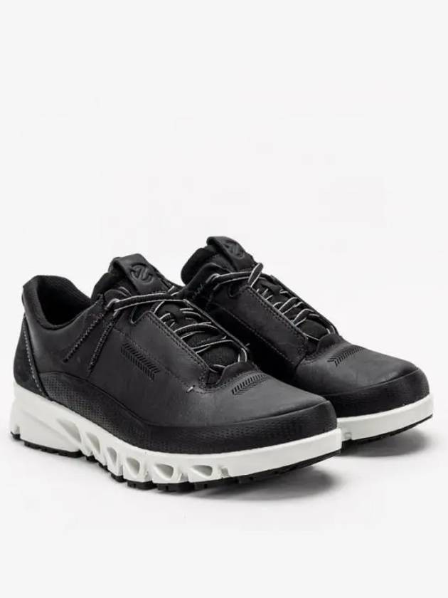 Omnivent Lace Leather Low Top Sneakers Black - ECCO - BALAAN 2