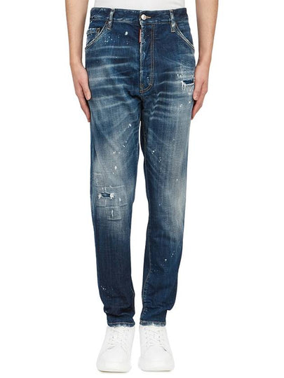 White Painting Washed Denim Straight Jeans Navy - DSQUARED2 - BALAAN 2