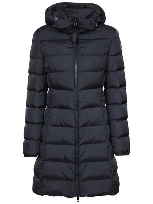 Women's Gie Logo Patch Long Padding Navy - MONCLER - BALAAN 1