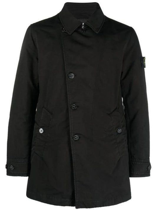 Wappen Patch Single Breasted Jacket Black - STONE ISLAND - BALAAN 1